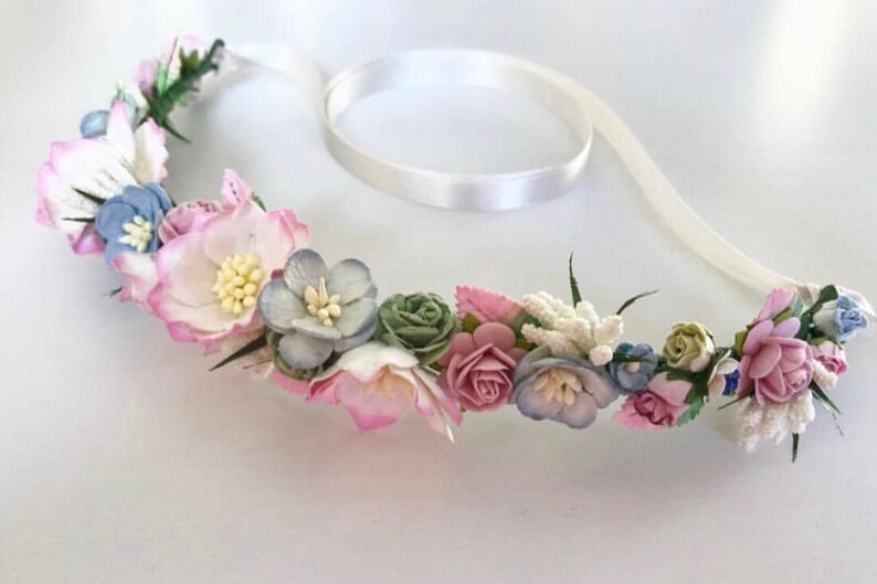 Spring Crush Crown, Flower Crown, Festival Crown, Flower headband, flower wreath, flower girl hair, Bridesmaid Flowers, Bridal wreath, Roses image 3