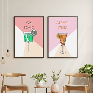 Retro Cocktail Duo Pack Printables Print Wall Art, Printable Wall Art, decor, Vintage poster, Art Deco, Digital printables, Two Matching