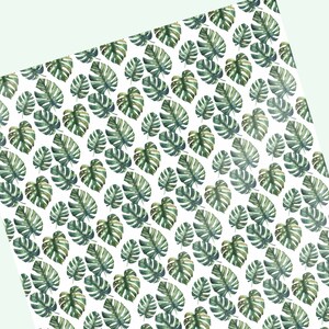 Scrapbook Paper, A4 sheet, Decorative Paper, Pattern paper, background carboard, collage paper, tropical pattern, monstera paper