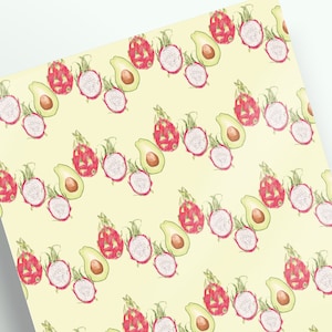 Scrapbook Paper, A4 sheet, Decorative Paper, Pattern paper, background carboard, collage paper, tropical pattern, fruity pattern paper