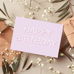 Cartolina di buon compleanno, cartoline uniche, biglietto d'auguri, biglietti dai colori pastello, cartoline vintage, cartoline di compleanno, biglietti celebrativi