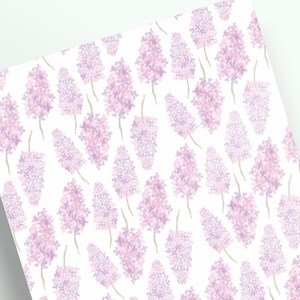 Papier de scrapbooking, feuille A4, papier décoratif, papier à motifs, carton d'arrière-plan, papier de collage, papier de fleurs lilas, papier floral