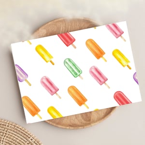 Invito alla festa Popsicle Summer Card, biglietto di ringraziamento vintage retrò pastello, cartoline vintage, inviti per celebrazioni,