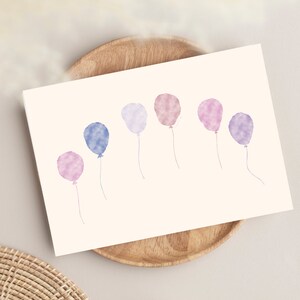 Luftballons Postkarte, Einzigartige Postkarten, Geburtstagskarte, Blumen Postkarte, Cottagecore Karten, Vintage Postkarten, Geburtstag Postkarte, Feier