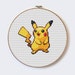 Pikachu Pokemon modern cross stitch Cute Little Cartoon pattern - perfect for beginners - PDF format - instant download Buy 2 Get 1 Free