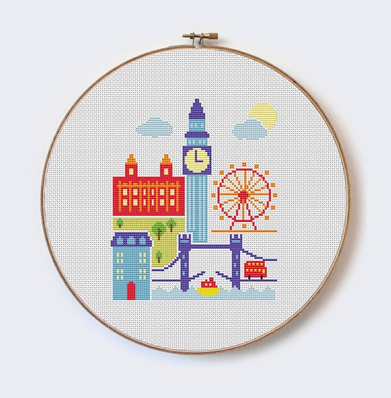 Home London Modern Cross Stitch Pattern Pdf Format Etsy