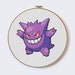 Gengar Pokemon modern cross stitch Cute Little Cartoon pattern- perfect for beginners - PDF format - instant download Buy 2 Get 1 Free