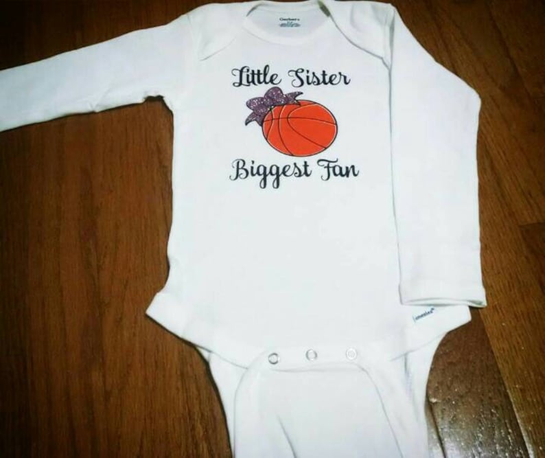Little Sister Biggest Fan Basketball Onesie Toddler Shirt Etsy