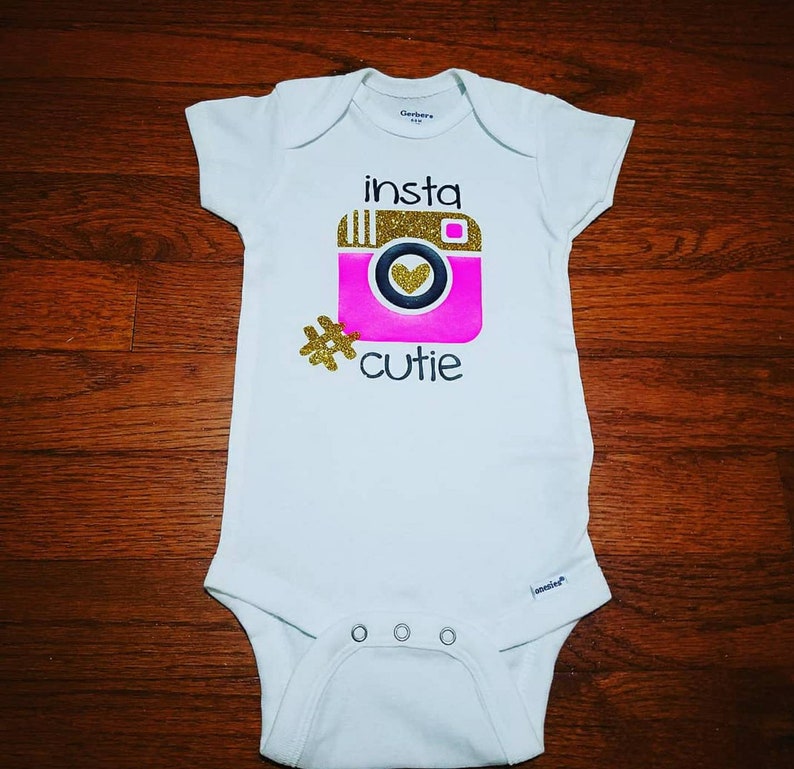 Insta Cutie Instagram Baby Girl Hashtag Onesie or Toddler Tee Shirt