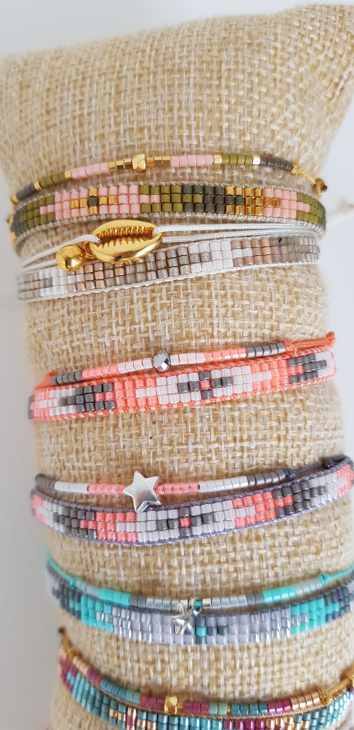 Set of two bracelets in Miyuki and cauri beads Etsy