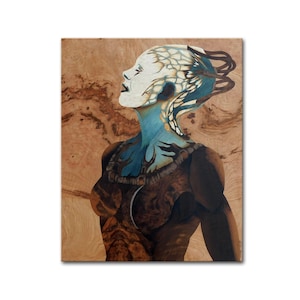 Borg queen wood wall art portrait star trek