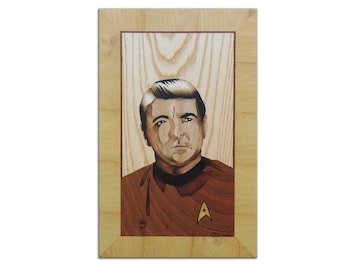 Star trek portrait from photo wood art