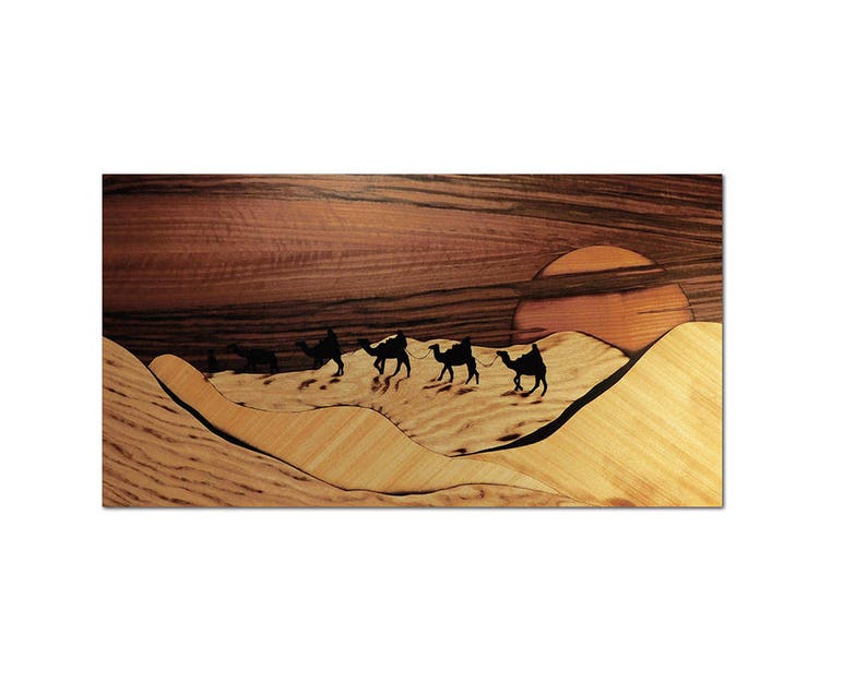 Origianl Desert Landscape From Wood Art Etsy