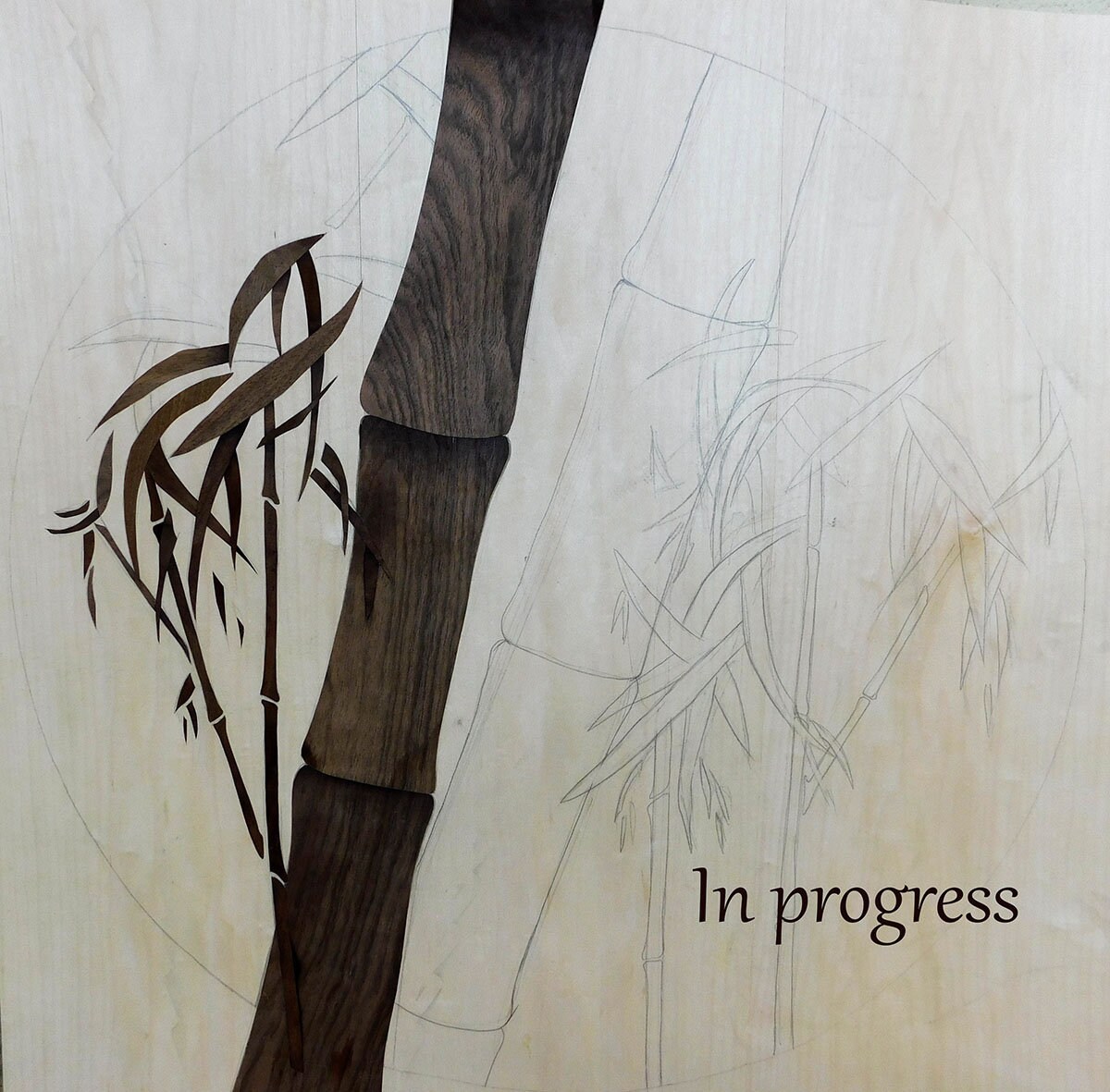 Bamboo Fan Botanical Wall Art Custom Woodworking Wood Wall Etsy Ireland