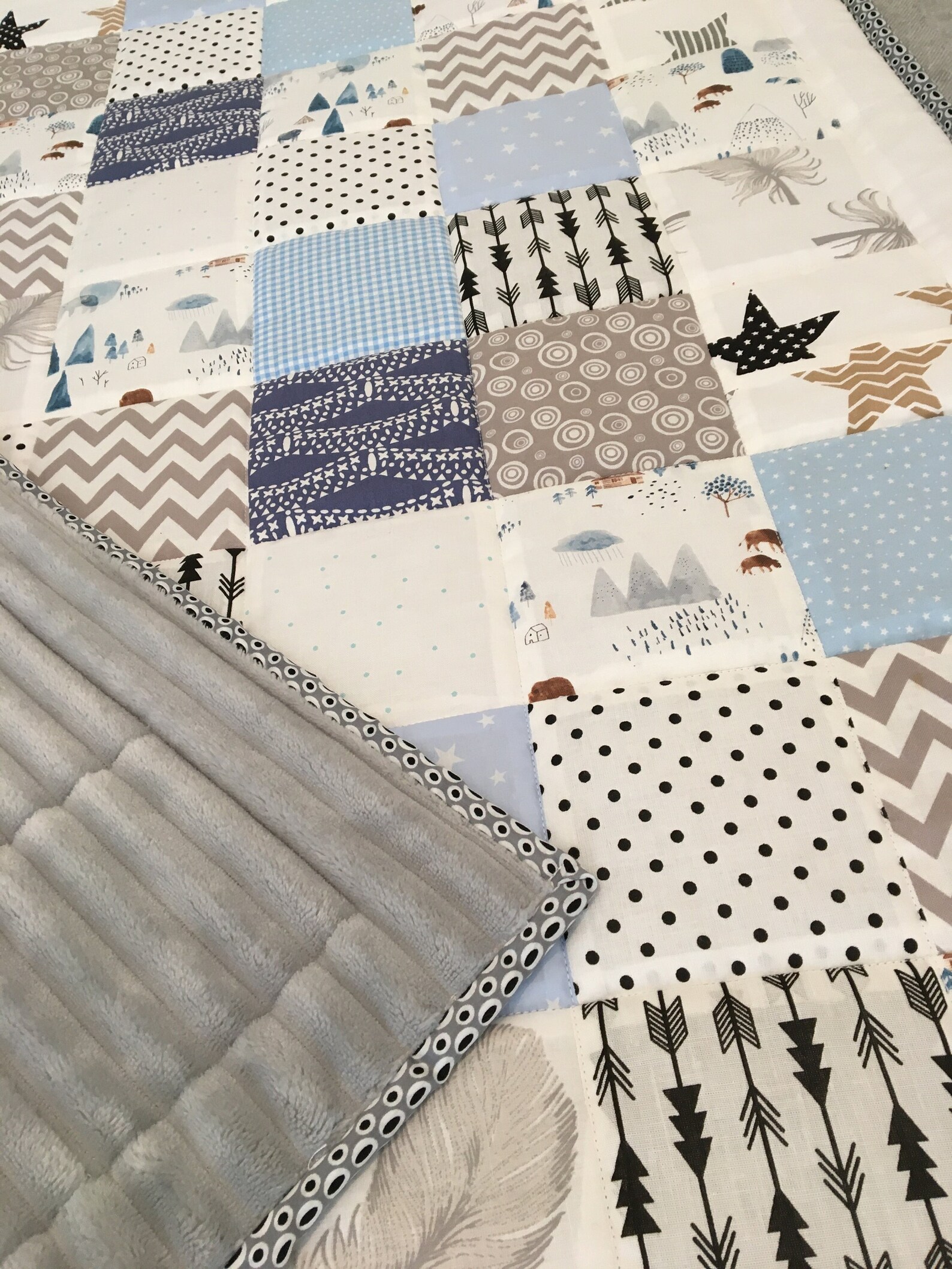 Handmade Patchwork Baby Quilt Handmade by Mum&me Etsy