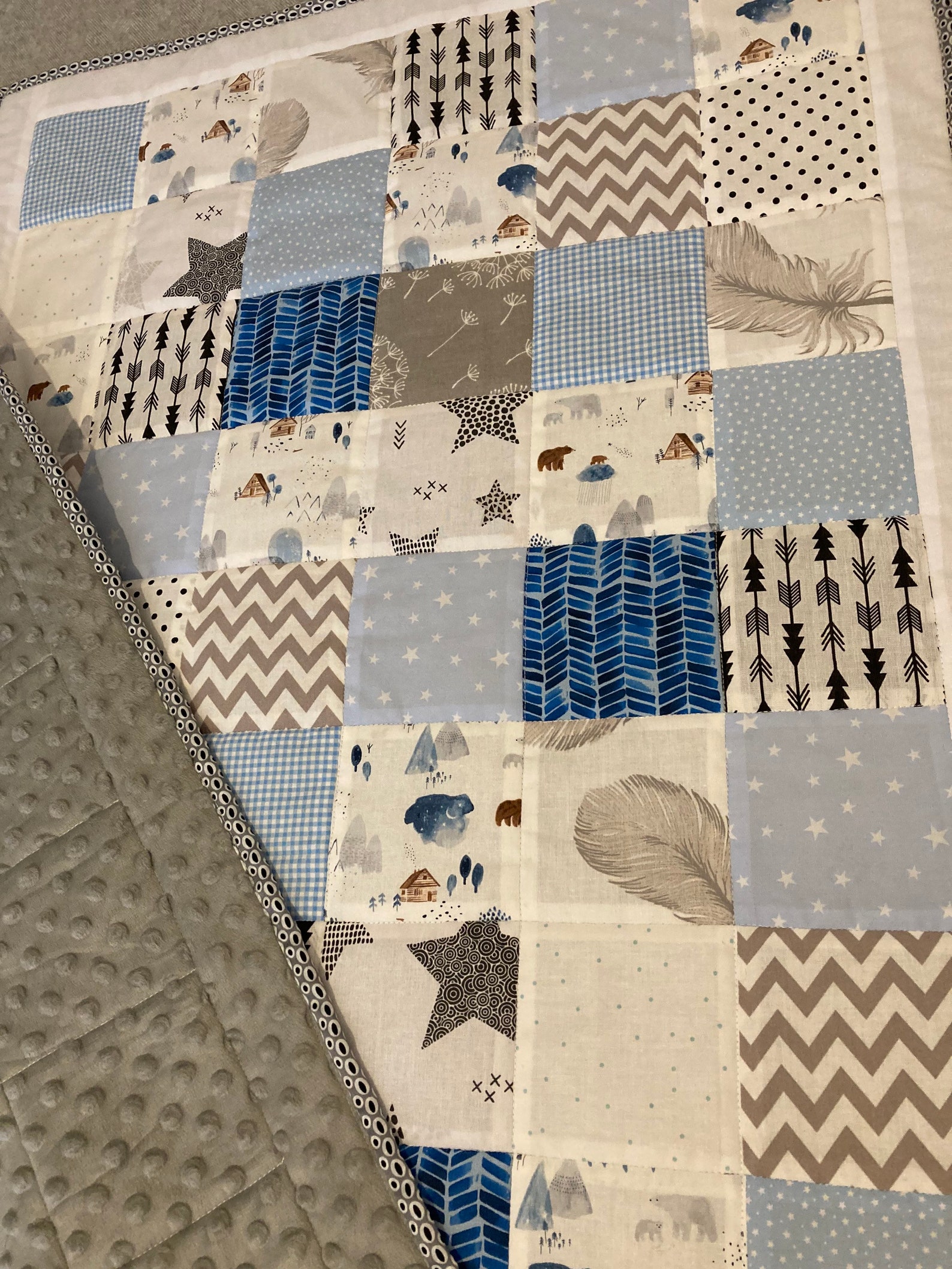 Handmade Patchwork Baby Quilt Handmade by Mum&me Etsy