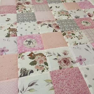 Couverture bébé faite main en patchwork Bambi