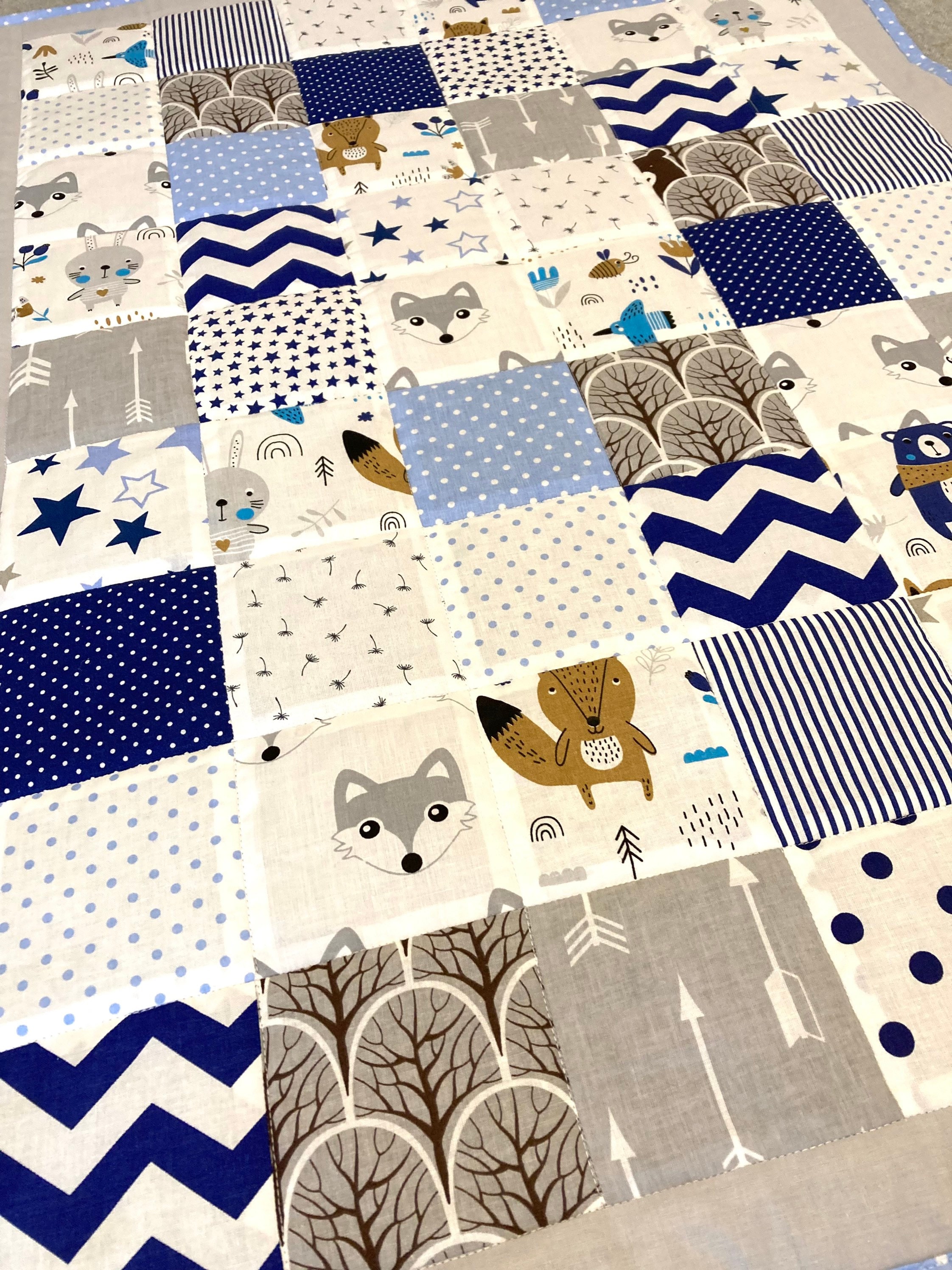 Handmade Patchwork Baby Quilt Handmade by Mum&me Etsy