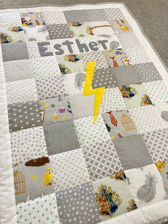 Handmade Patchwork Baby Quilt Handmade by Mum me Harry Potter Etsy