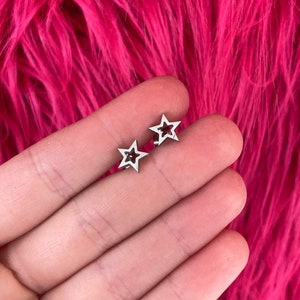 cut out star studs 304 stainless steel butterfly back