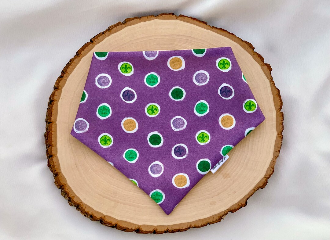 Mardi Gras Dog Bandana, Over the Collar Bandana, New Orleans Dog