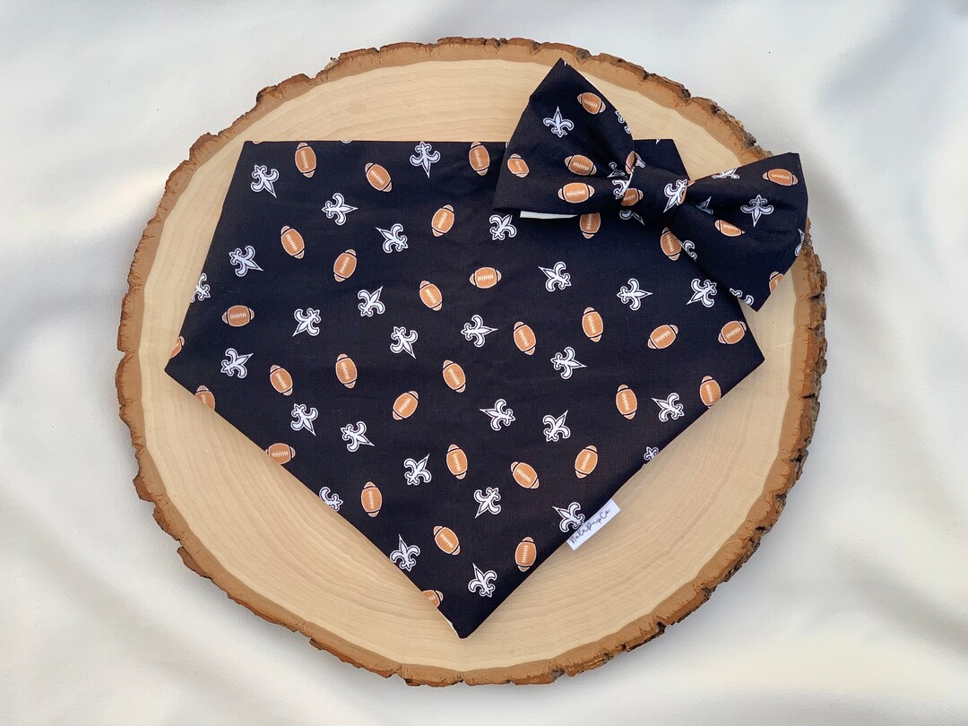 New Orleans Saints Football Dog Bandana Over the Collar Etsy