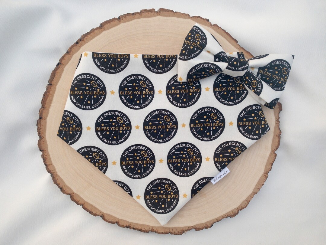 New Orleans Saints Football Dog Bandana Over the Collar Etsy