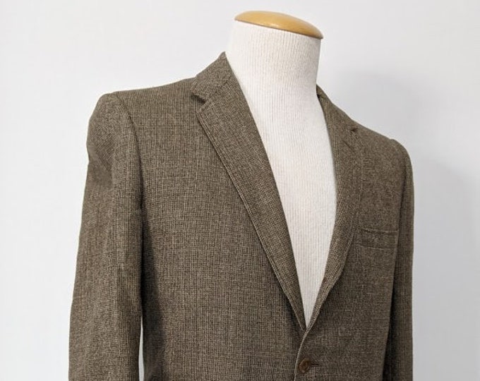 Vintage 1960's Men's Brown Wool Tweed Suit Jacket Etsy