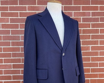 Vintage 1970's Men's Blue Wool Blazer, Size 40R, 70's Men's Blazer, Blue Wool Blazer, Retro Men's Blazer, Vintage Men's Blazer, Disco Jacket