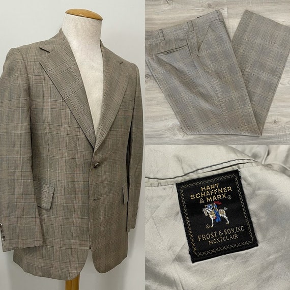 Vintage 1970's Men's Glen Plaid Wool Two-Piece Sui