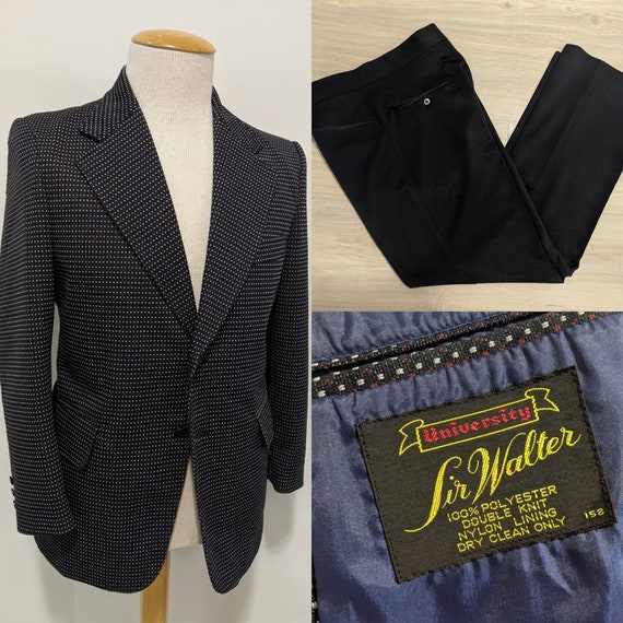 Vintage 1970's Men's Two-Piece Polka Dot Suit Men'