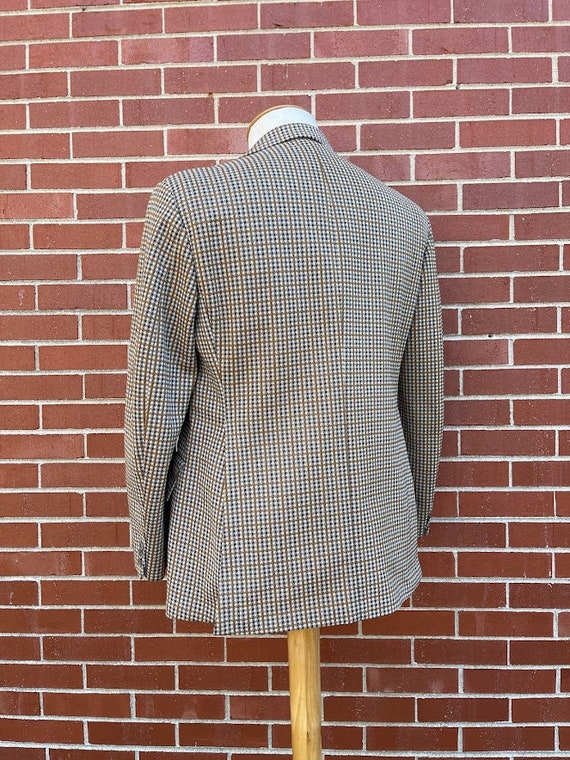 1970s Mens Brown Checked Suit Jacket Size 43R Vin… - image 10