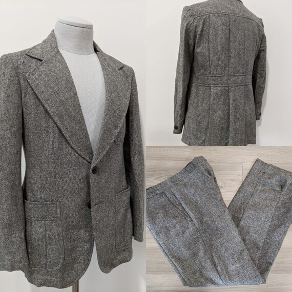 Vintage 1970's Men's Art Deco Revival Two-Piece Su