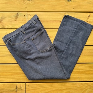 1980s Mens Dark Blue Denim Jeans Size 31 x 30 Vintage Retro Workwear Utility Rockabilly Streetwear Gift for Men Hipster Hippie Boho Cowboy image 1