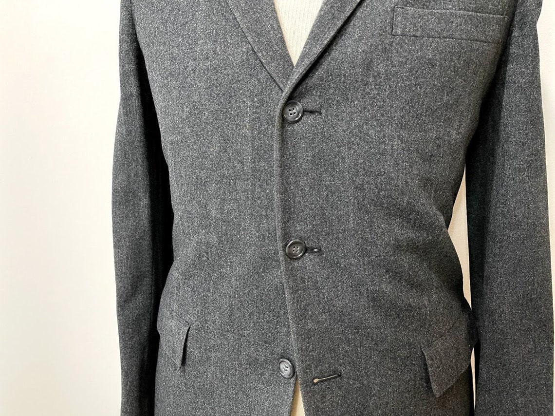 Vintage 1950's Men's Dark Grey Wool Flannel Suit | Etsy