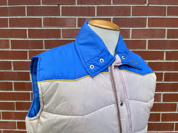 Vintage 1980's Men's Puffy Winter Vest, Size XL, … - image 4