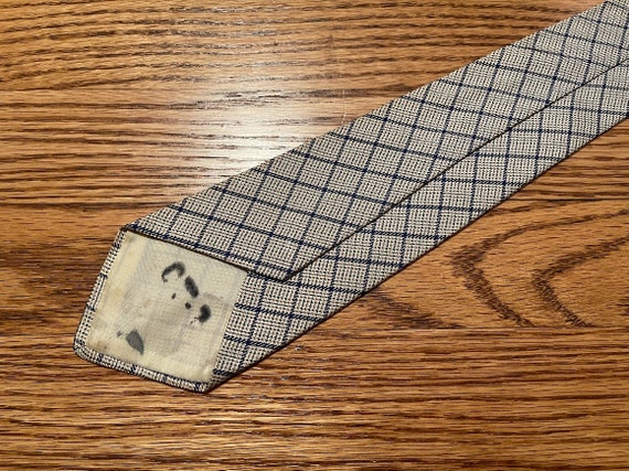 1940s Mens Blue Grey Striped Silk Tie Necktie Vin… - image 4
