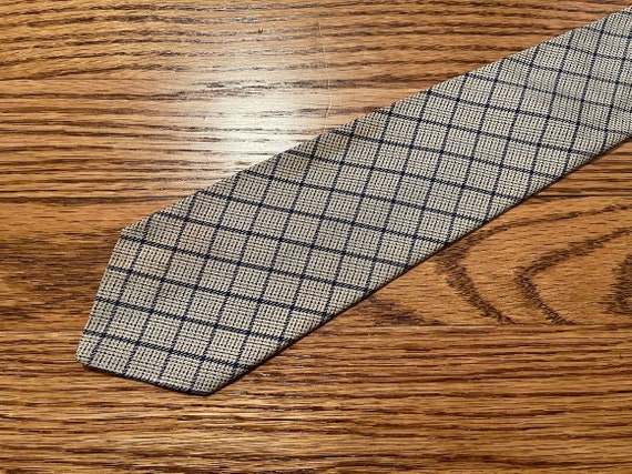 1940s Mens Blue Grey Striped Silk Tie Necktie Vin… - image 2