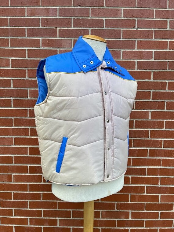 Vintage 1980's Men's Puffy Winter Vest, Size XL, … - image 1