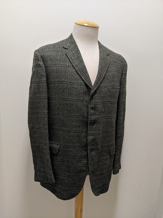 Vintage 1960's 60's Men's Wool Plaid Suit Jacket R