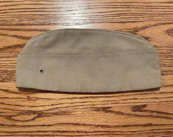 Vintage 1960's US Marines USMC Khaki Overseas Cap, Size 7 - 7 1/8, US Marine Cap, Vietnam War Cap, Vietnam War Hat, Army Garrison Cap