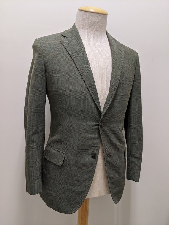 Vintage 1970's 70's Men's Grey Glen Plaid Three-Bu
