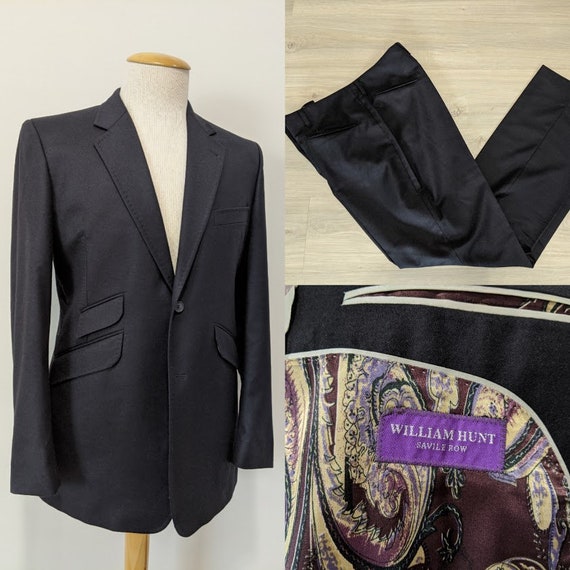Vintage Men's Black Suit Custom Suit Bespoke Suit