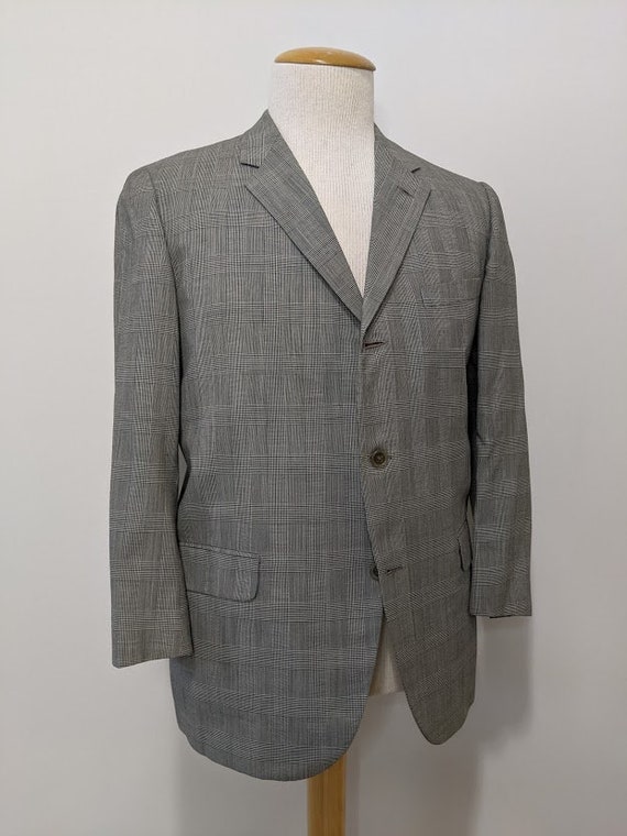Vintage 1960's Men's Glen Plaid Suit Jacket Retro