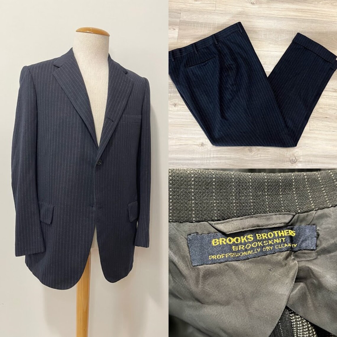 Vintage 1970's Men's Brooks Brothers Blue Pinstripe | Etsy