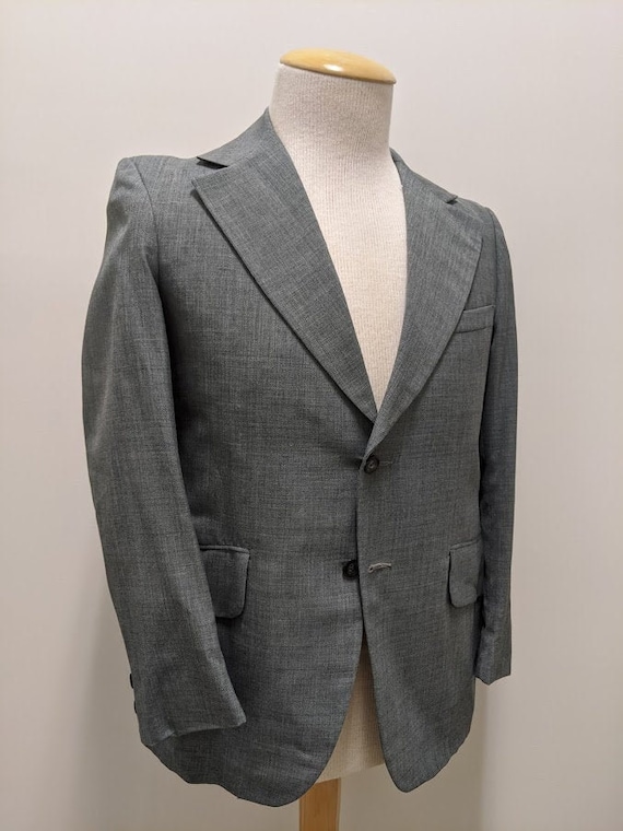 Vintage 1970's 70's Men's Grey Suit Jacket 70's Me