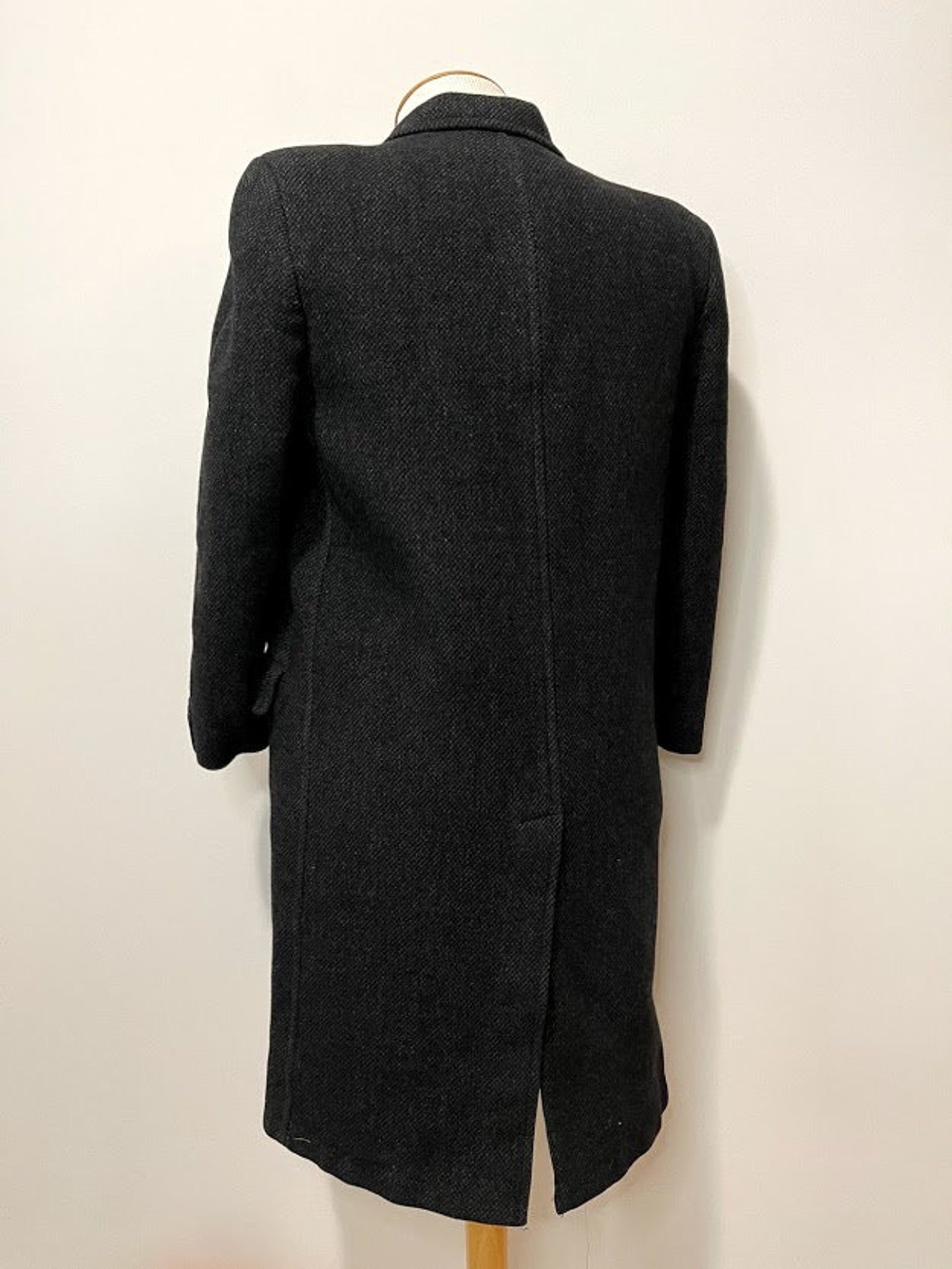 Vintage 1950's Men's Black Wool Overcoat Scottish | Etsy