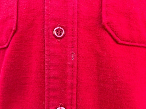 Vintage Men's Red Cotton Flannel Woolrich Button-… - image 9