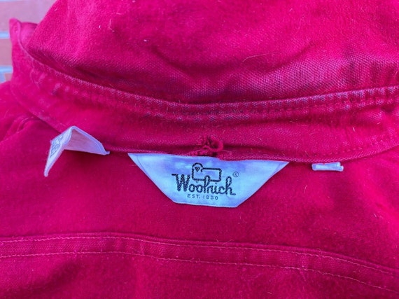 Vintage Men's Red Cotton Flannel Woolrich Button-… - image 10
