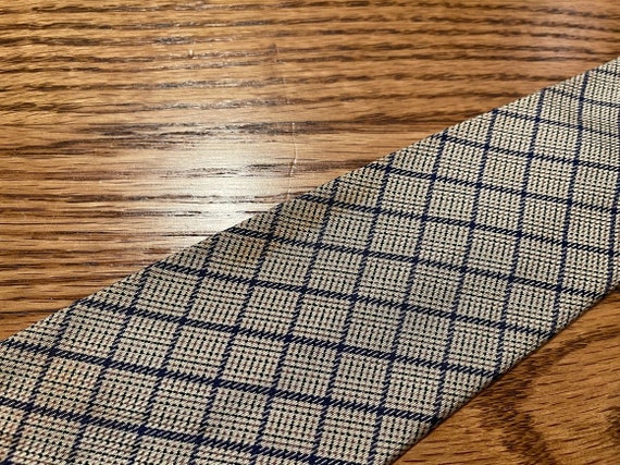 1940s Mens Blue Grey Striped Silk Tie Necktie Vin… - image 3